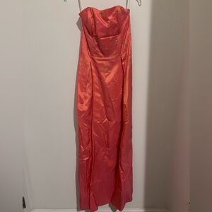 Elegant Coral Strapless Gown